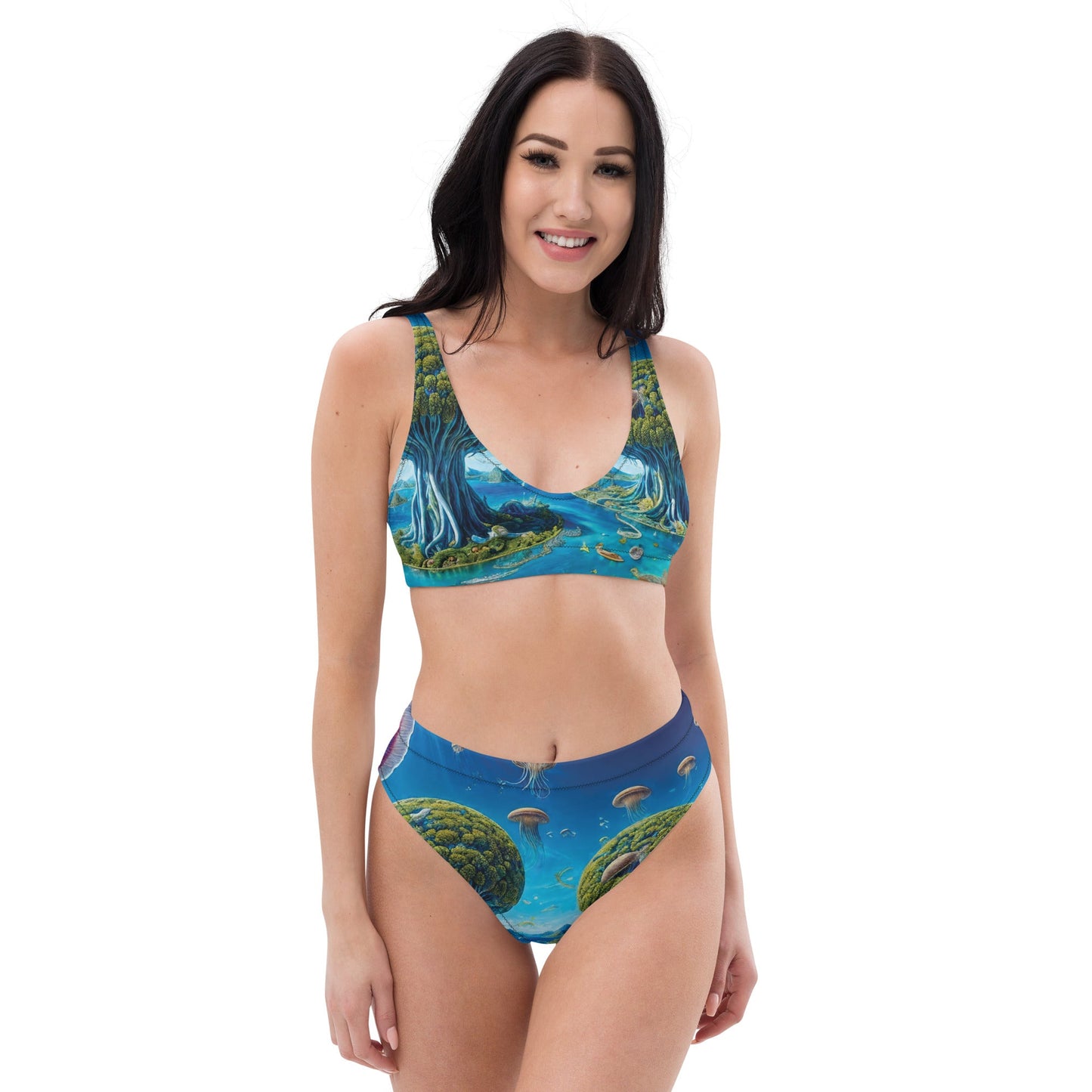 High-waisted bikini - Cosmic Tree Isle Jelly Kvlt