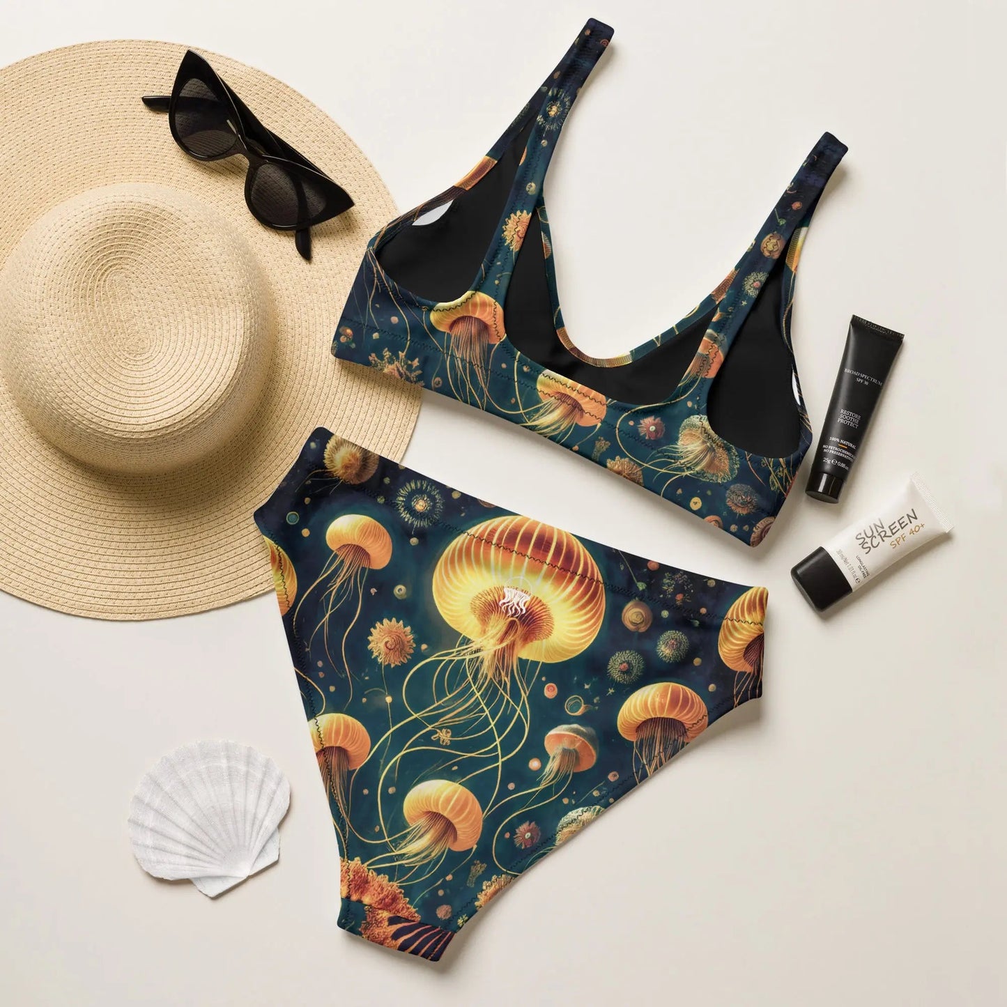 High-waisted bikini - Eldritch Ballet - by Jelly Kvlt