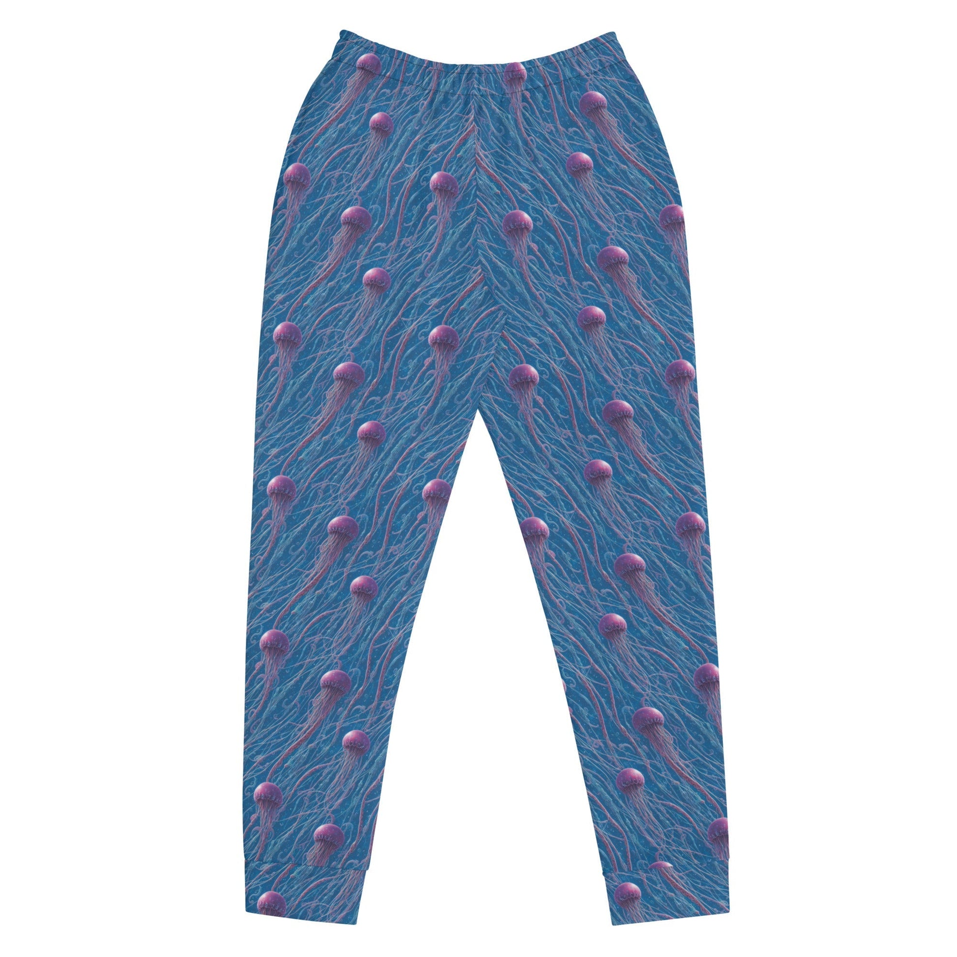Women Sustainable Joggers Blue and Violet Jellyfishes | Eco Joggers by Jelly Kvlt