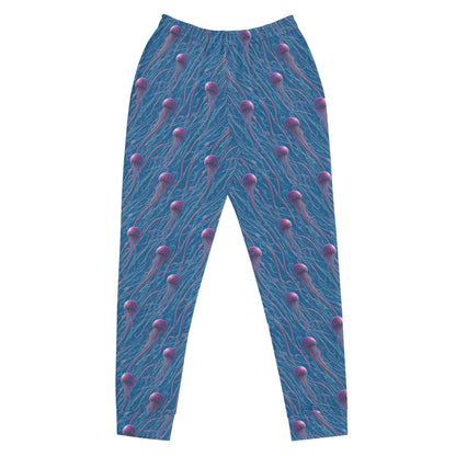 Women Sustainable Joggers Blue and Violet Jellyfishes | Eco Joggers by Jelly Kvlt