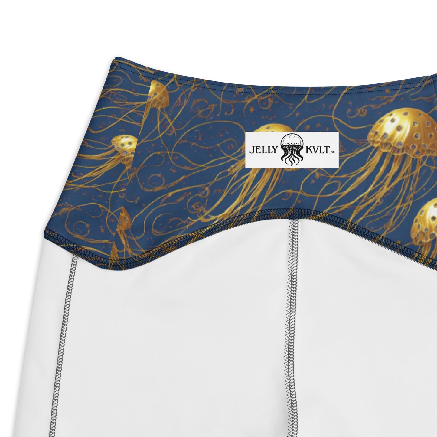 Leggings with Pockets - Blue and Gold Jellyfishes  | Jelly Kvlt