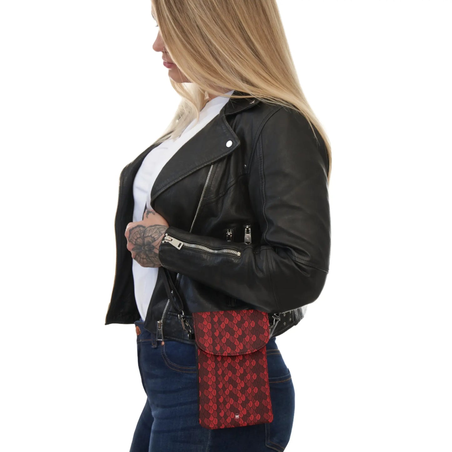 Lightweight Phone Bag - Carmine Wyrm - by Jelly Kvlt