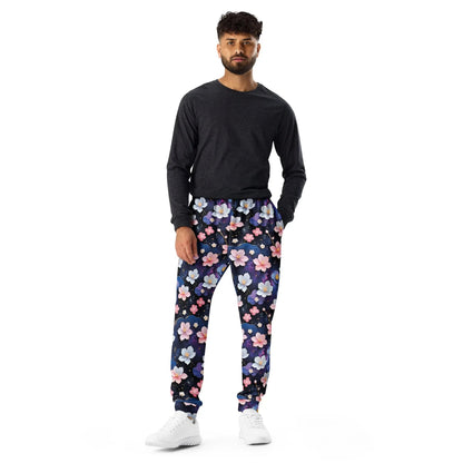 Men's Comfortable Joggers - Midnight Sakura | Sustainable & Cozy