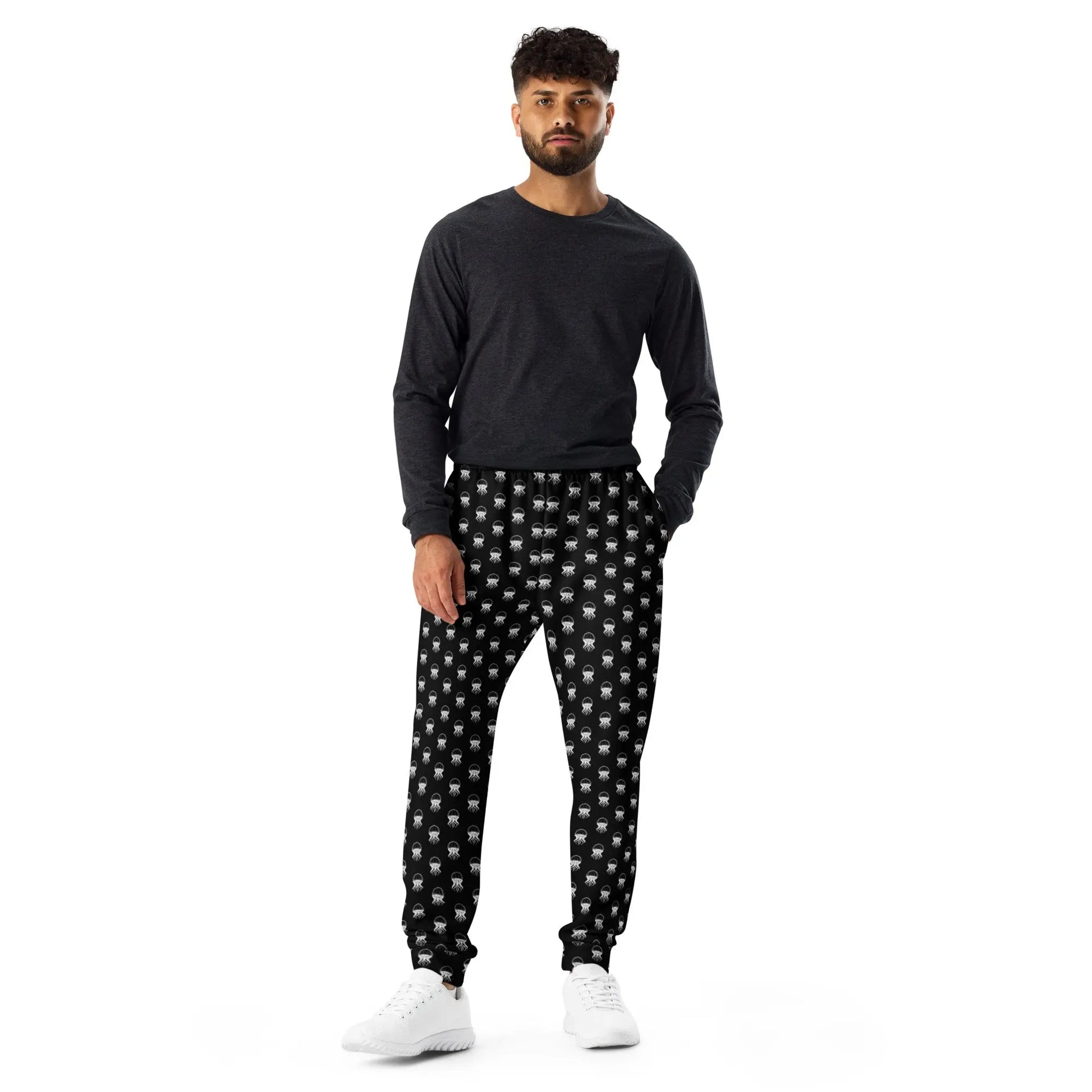 Men’s Comfortable Joggers - Jellyfish Invaders: Relaxed & Stylish