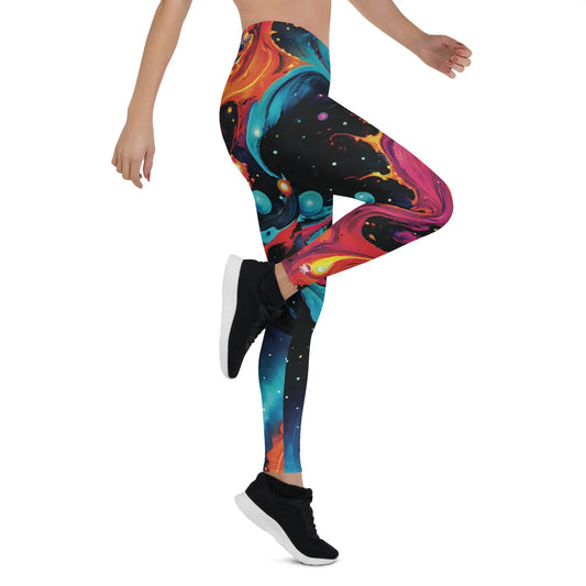 Mid-Rise Leggings - Astral Tempest - by Jelly Kvlt