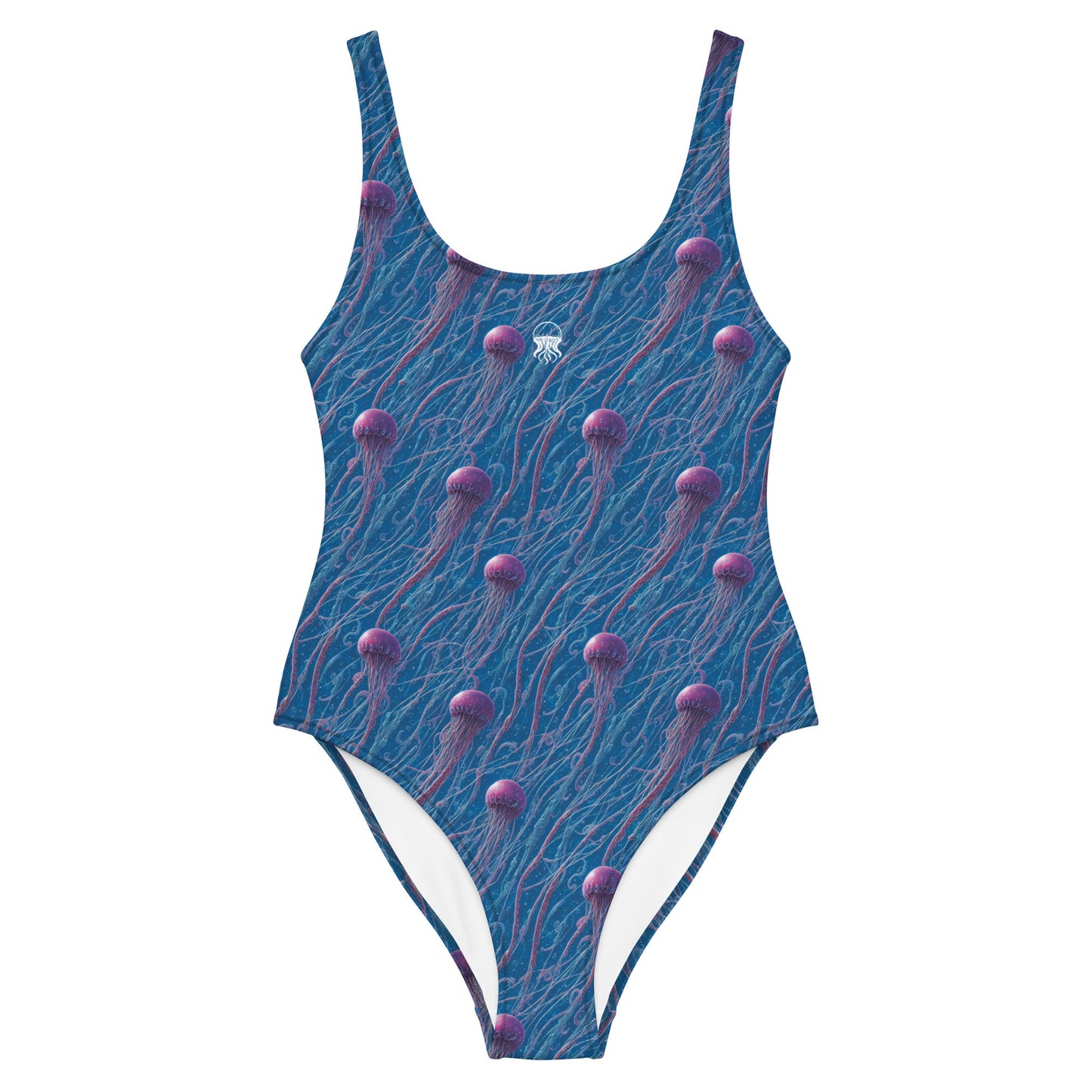 One-Piece Swimsuit - Blue and Violet Jellyfishes | Jelly Kvlt