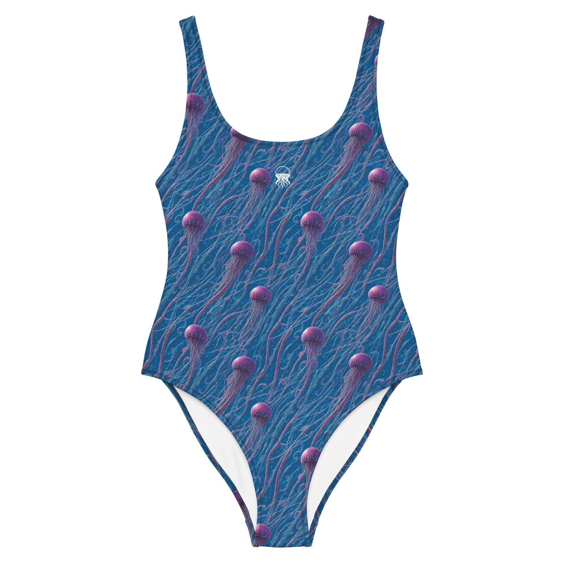 One-Piece Swimsuit - Blue and Violet Jellyfishes | Jelly Kvlt