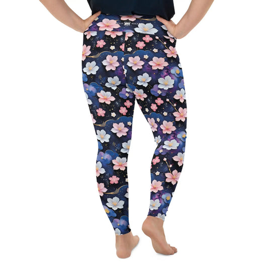 Plus Size Leggings - Midnight Sakura | Stylish & Inclusive