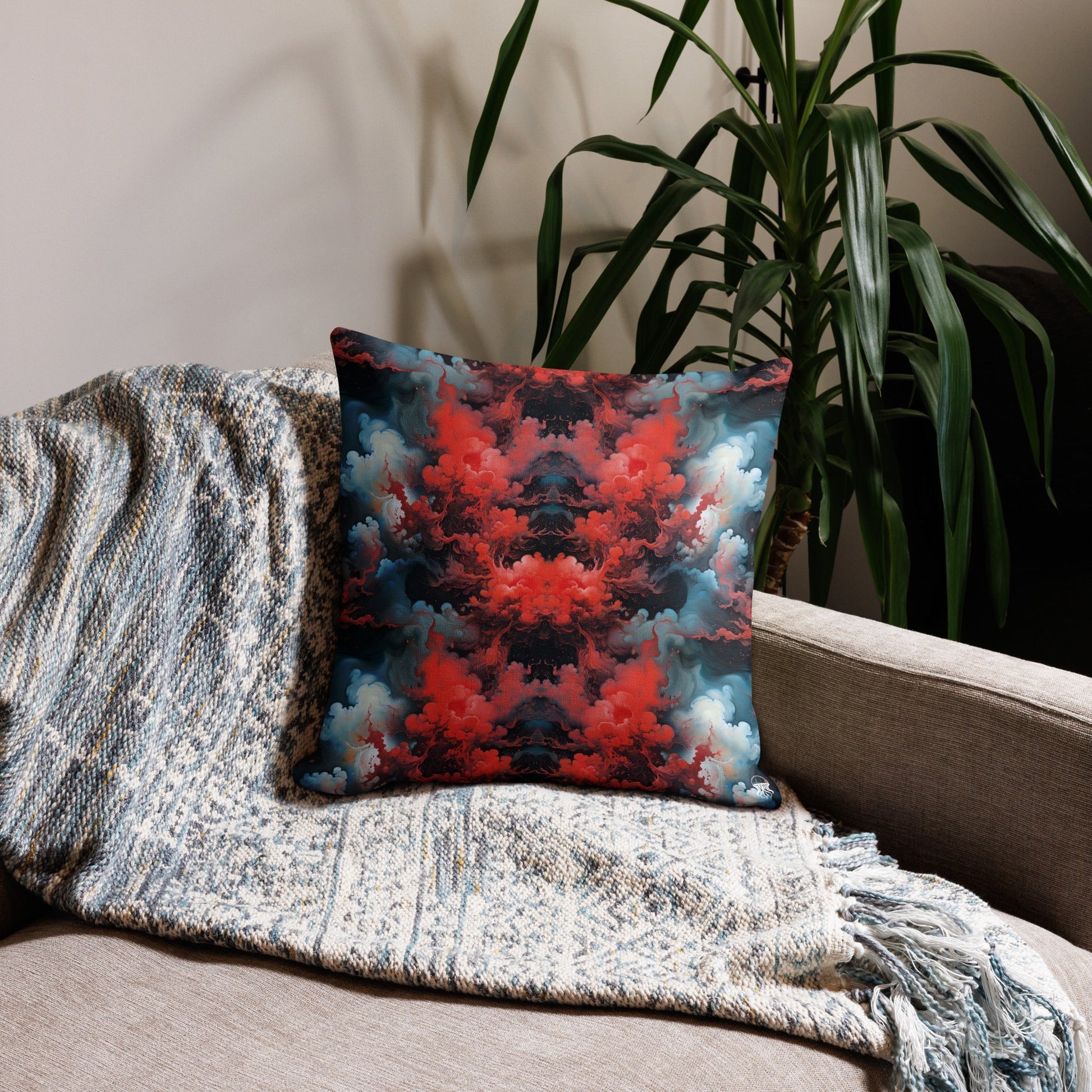Premium Pillow - Ethereal Crimson Flow - Dark Jelly Kvlt