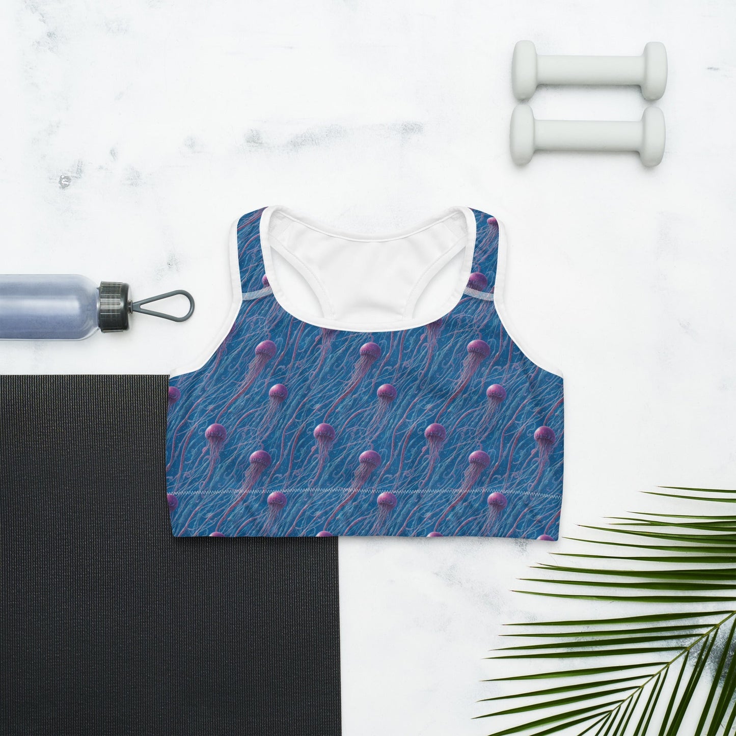 Sports bra - Blue And Violet Jellyfishes | Jelly Kvlt