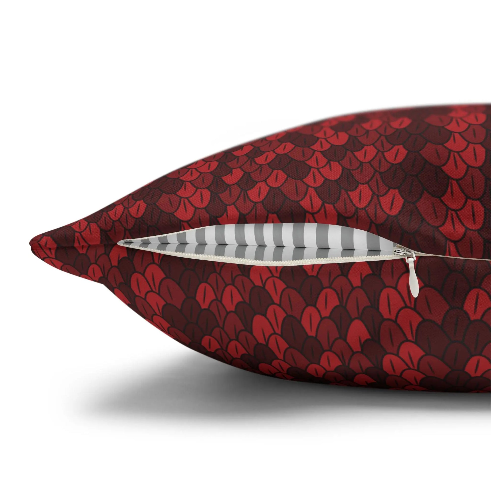 Square Pillow Case - Carmine Wyrm - by Jelly Kvlt