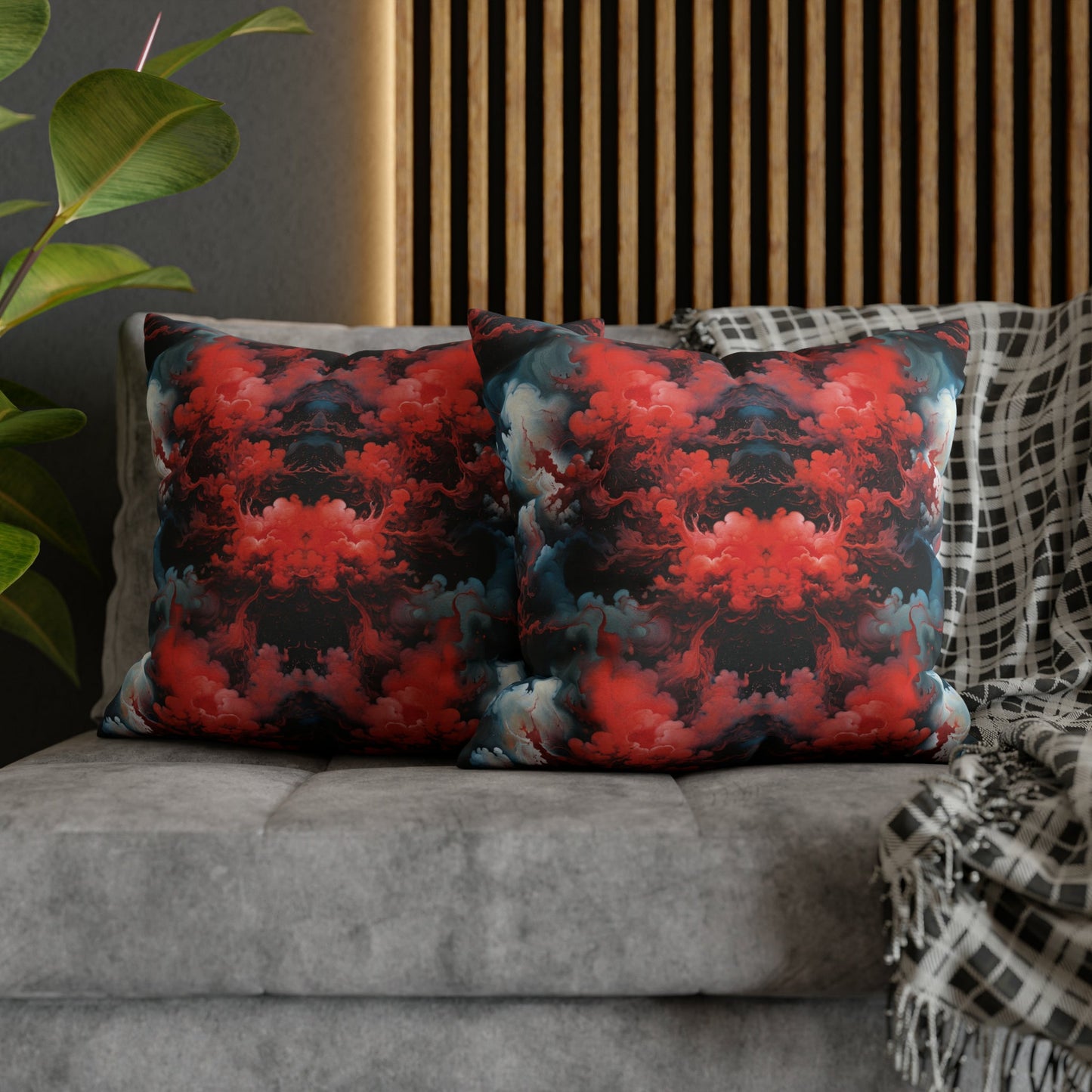 Square Pillow Case - Ethereal Crimson Flow - Dark Jelly Kvlt