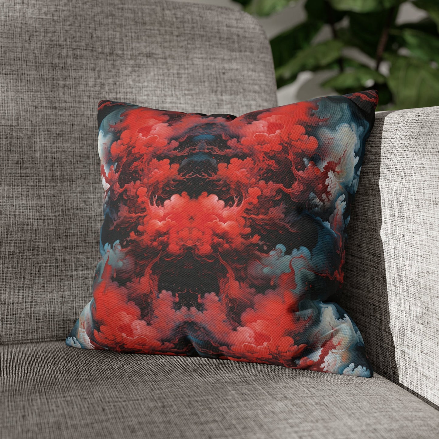 Square Pillow Case - Ethereal Crimson Flow - Dark Jelly Kvlt