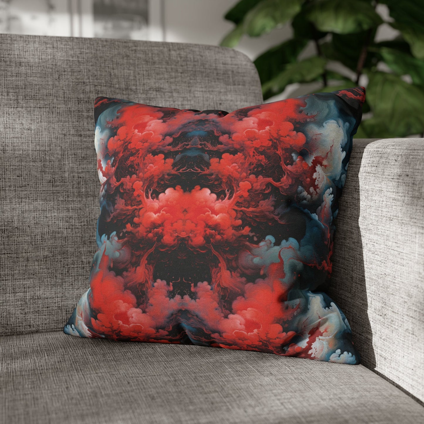 Square Pillow Case - Ethereal Crimson Flow - Dark Jelly Kvlt