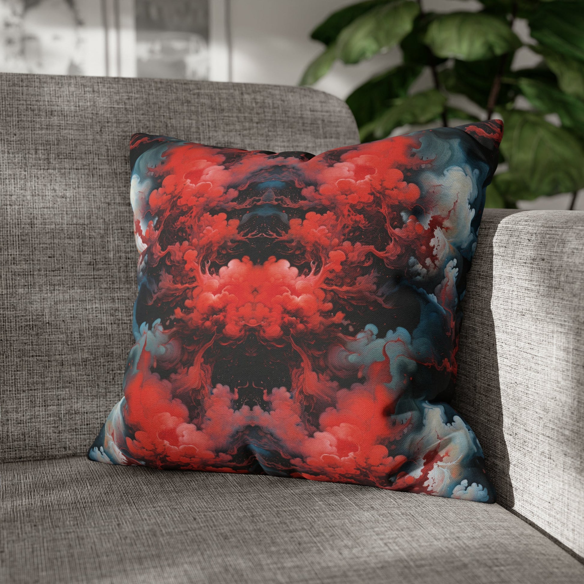 Square Pillow Case - Ethereal Crimson Flow - Dark Jelly Kvlt