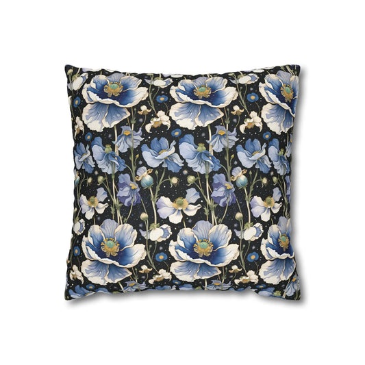 Square Pillow Case - Nocturnal Poppy - by Jelly Kvlt