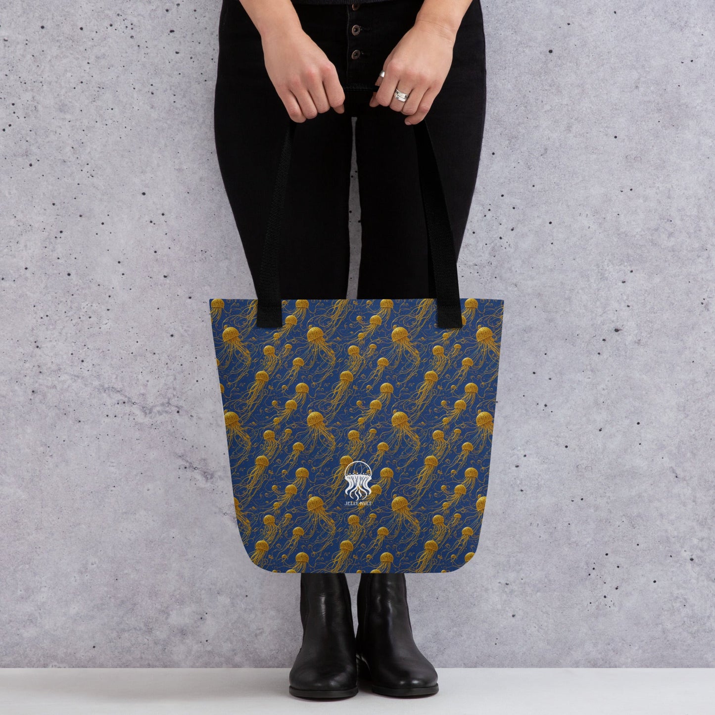 Tote bag - Blue and Gold Jellyfishes Jelly Kvlt