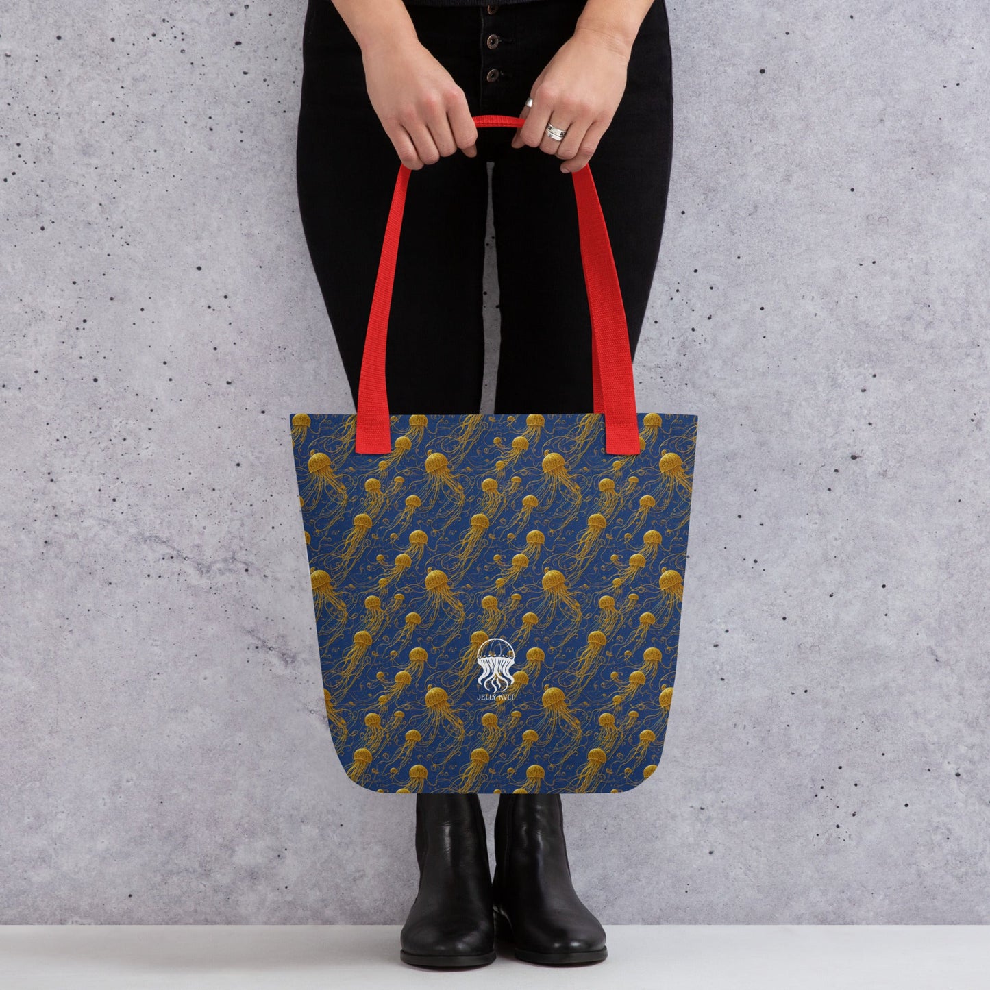 Tote bag - Blue and Gold Jellyfishes Jelly Kvlt