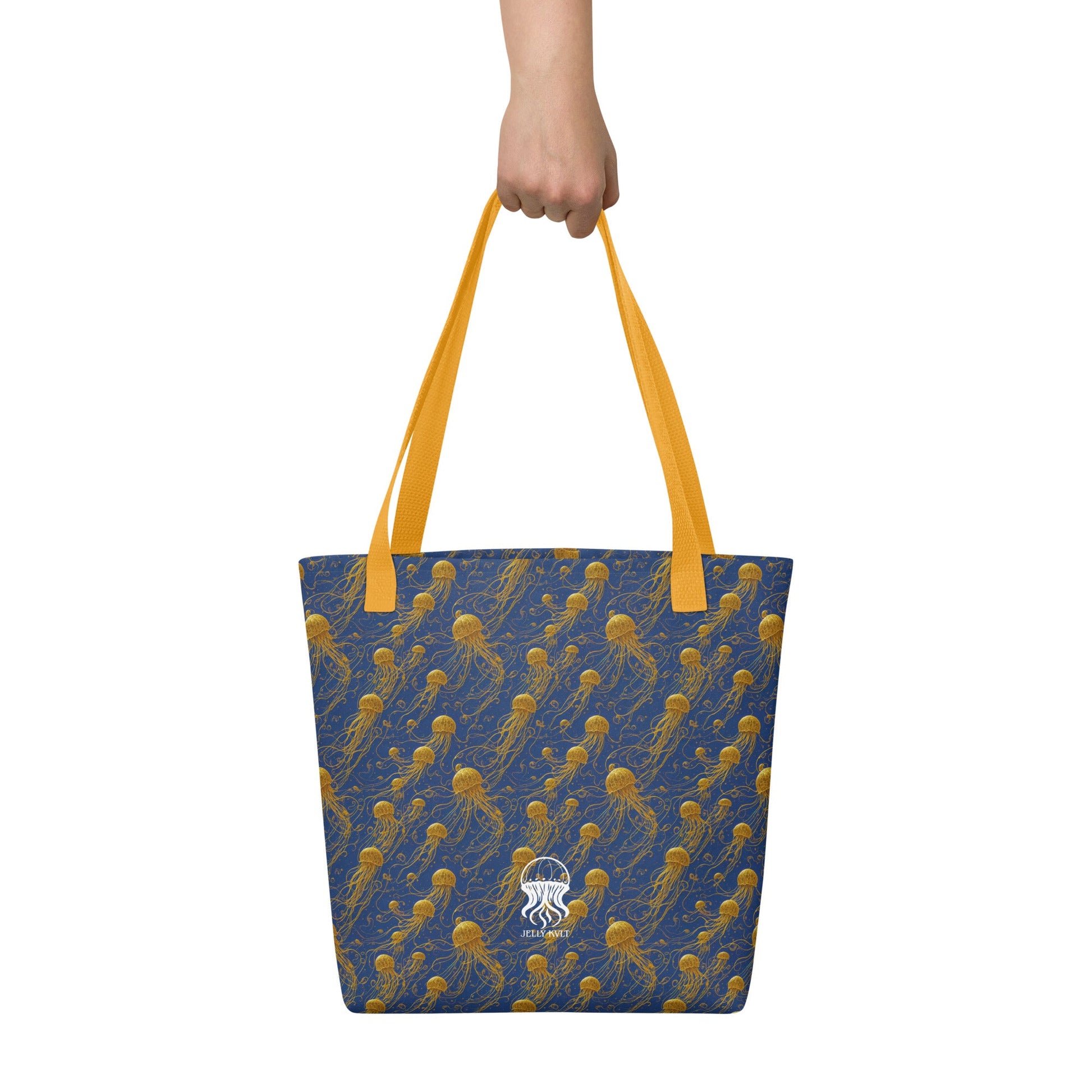 Tote bag - Blue and Gold Jellyfishes Jelly Kvlt
