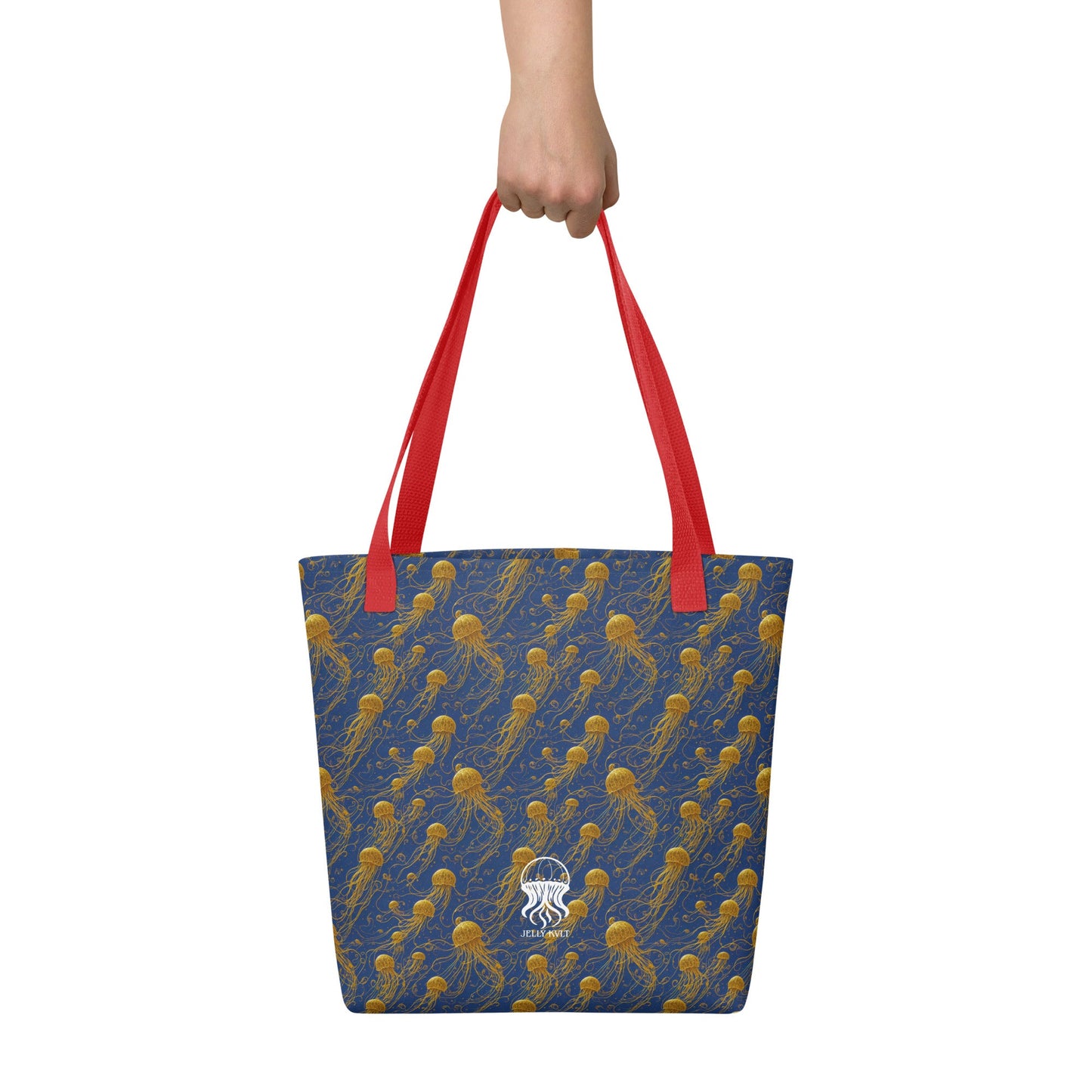 Tote bag - Blue and Gold Jellyfishes Jelly Kvlt