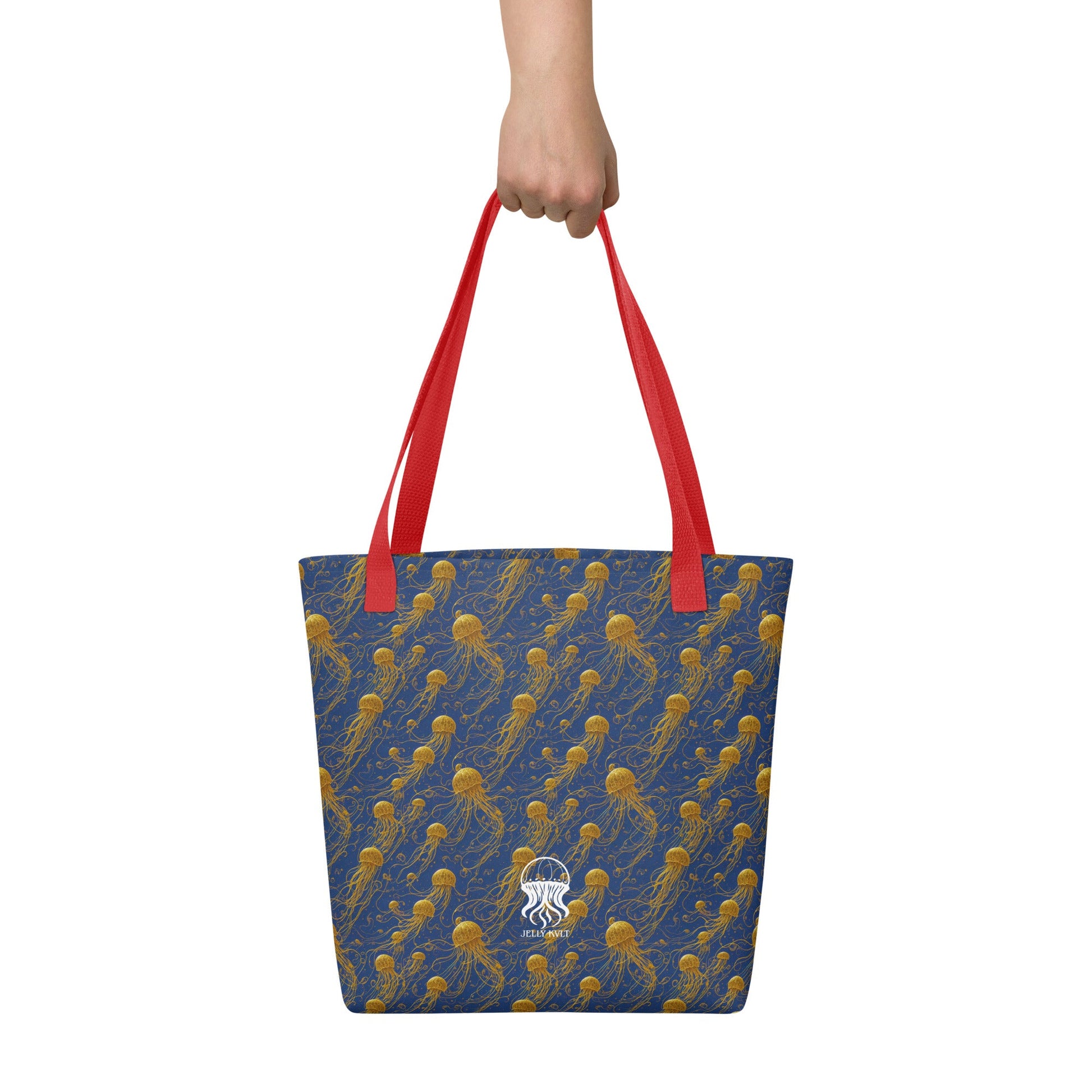 Tote bag - Blue and Gold Jellyfishes Jelly Kvlt