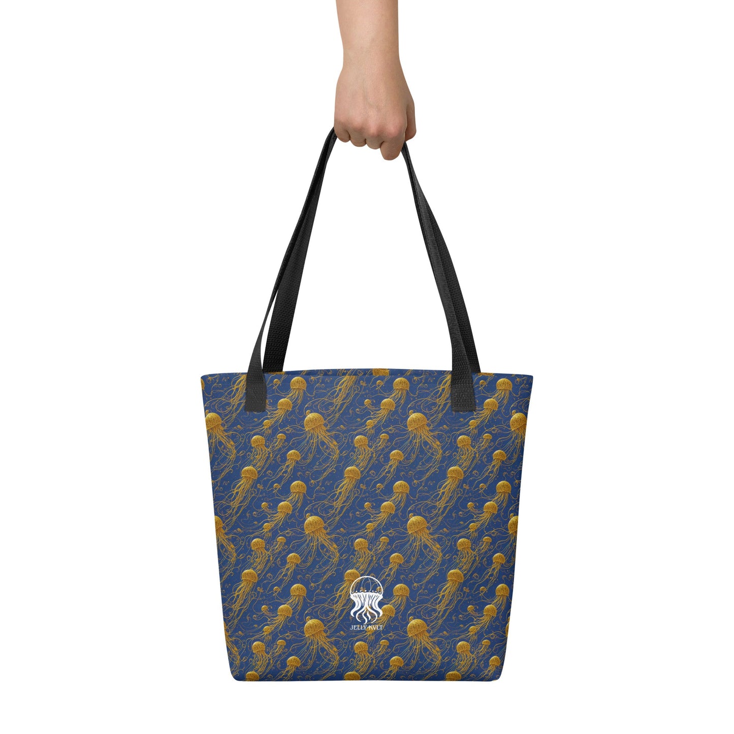 Tote bag - Blue and Gold Jellyfishes Jelly Kvlt