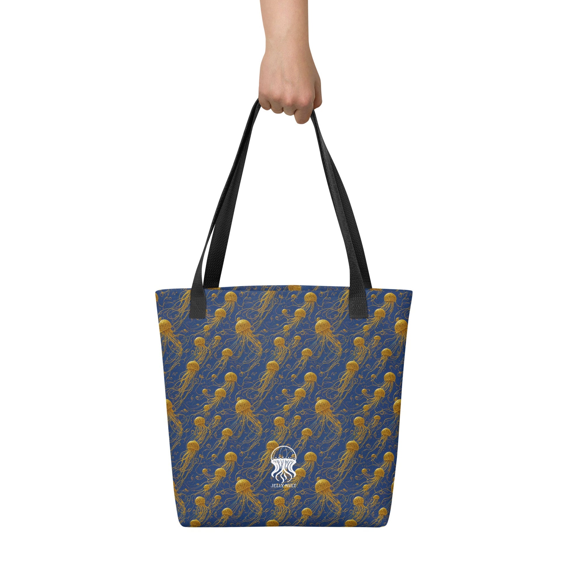 Tote bag - Blue and Gold Jellyfishes Jelly Kvlt