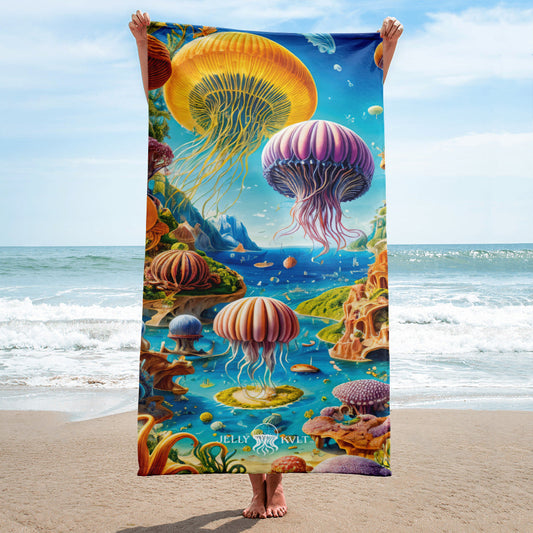 Beach Towel - Aqua Fantasia - by Jelly Kvlt