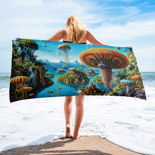 Beach Towel- Aquatic Utopia - by Jelly Kvlt