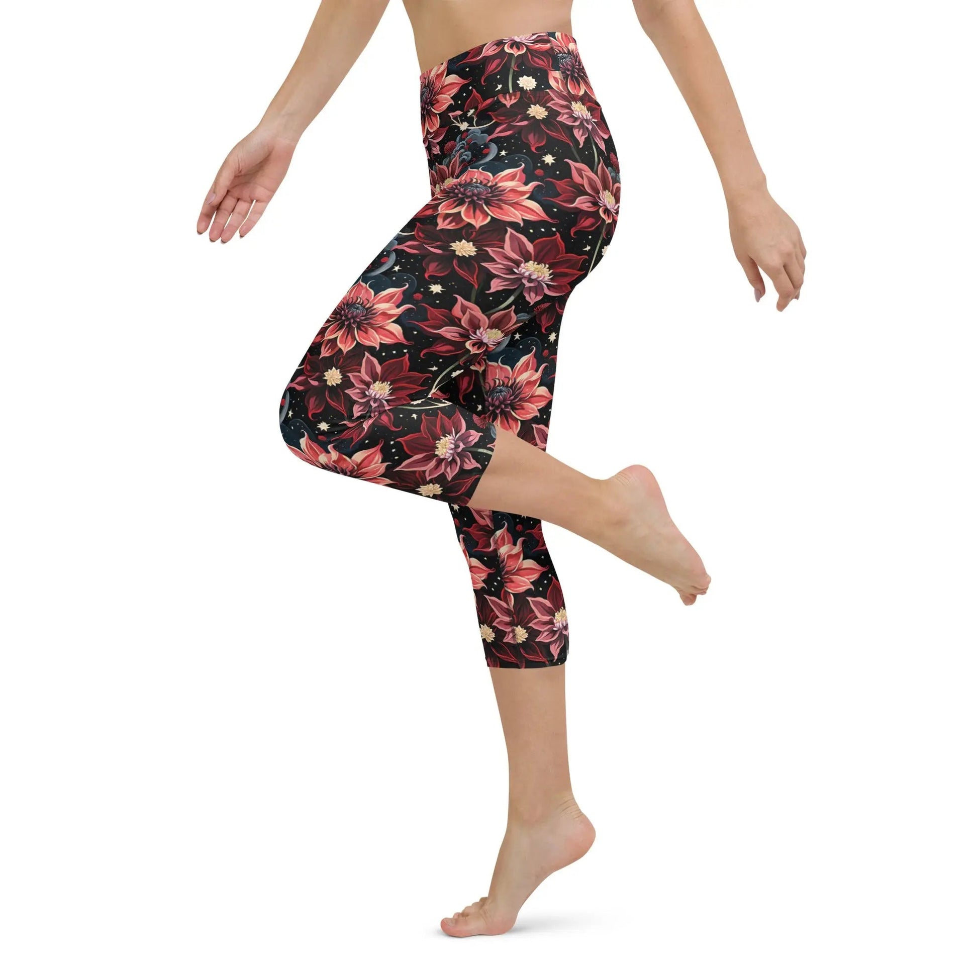 Twilight Dahlia Yoga Capri Leggings