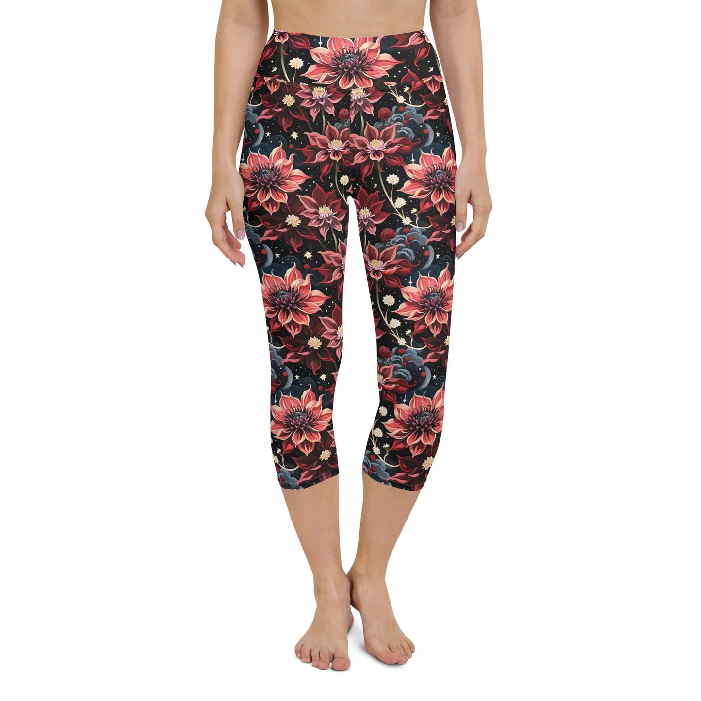 Twilight Dahlia Yoga Capri Leggings