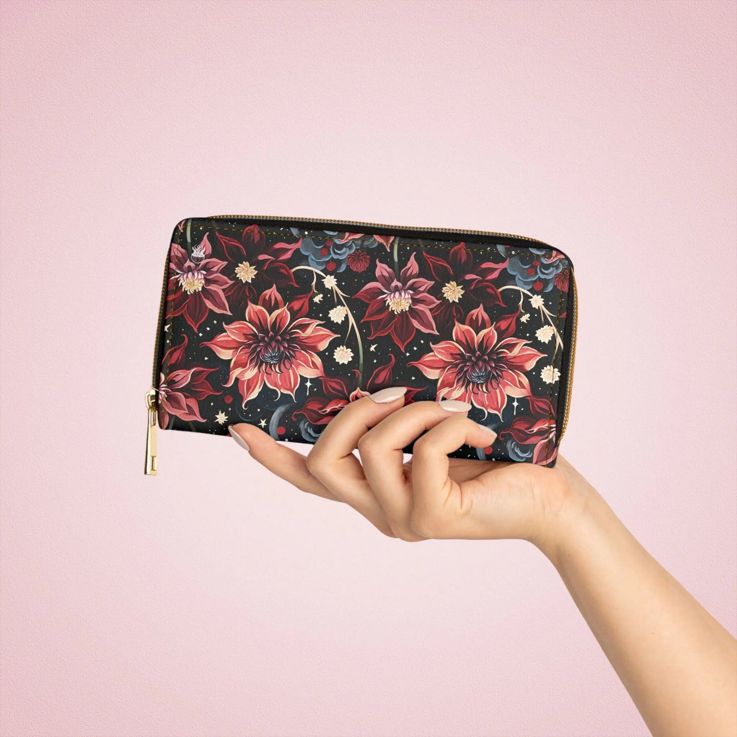 Twilight Dahlia Zipper Wallet - by Jelly Kvlt