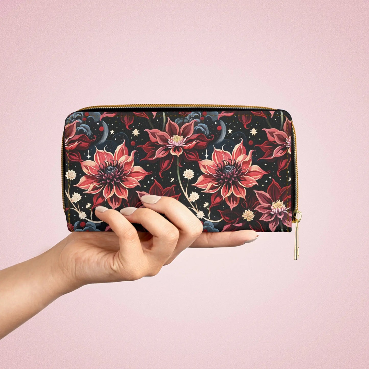 Twilight Dahlia Zipper Wallet - by Jelly Kvlt