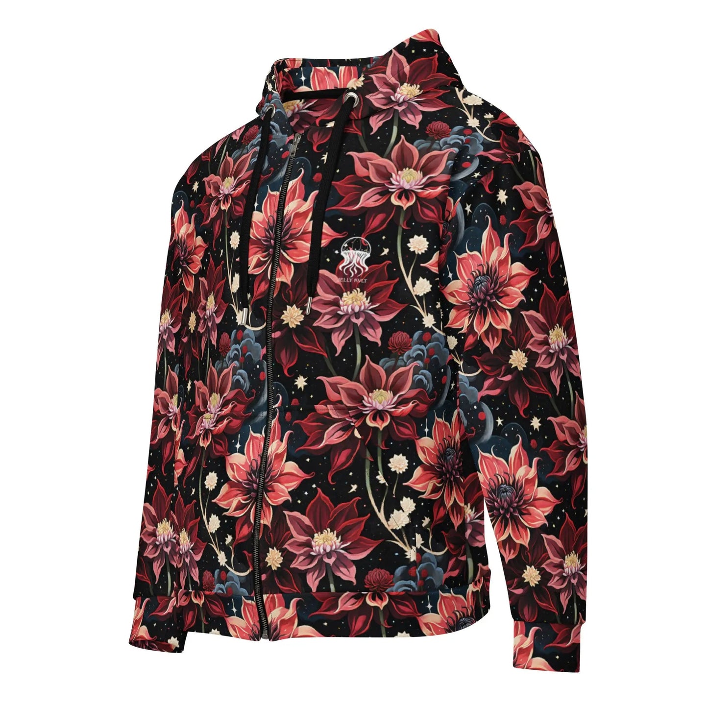 Twilight Dahlia Comfort Zip Hoodie | Soft & Stylish