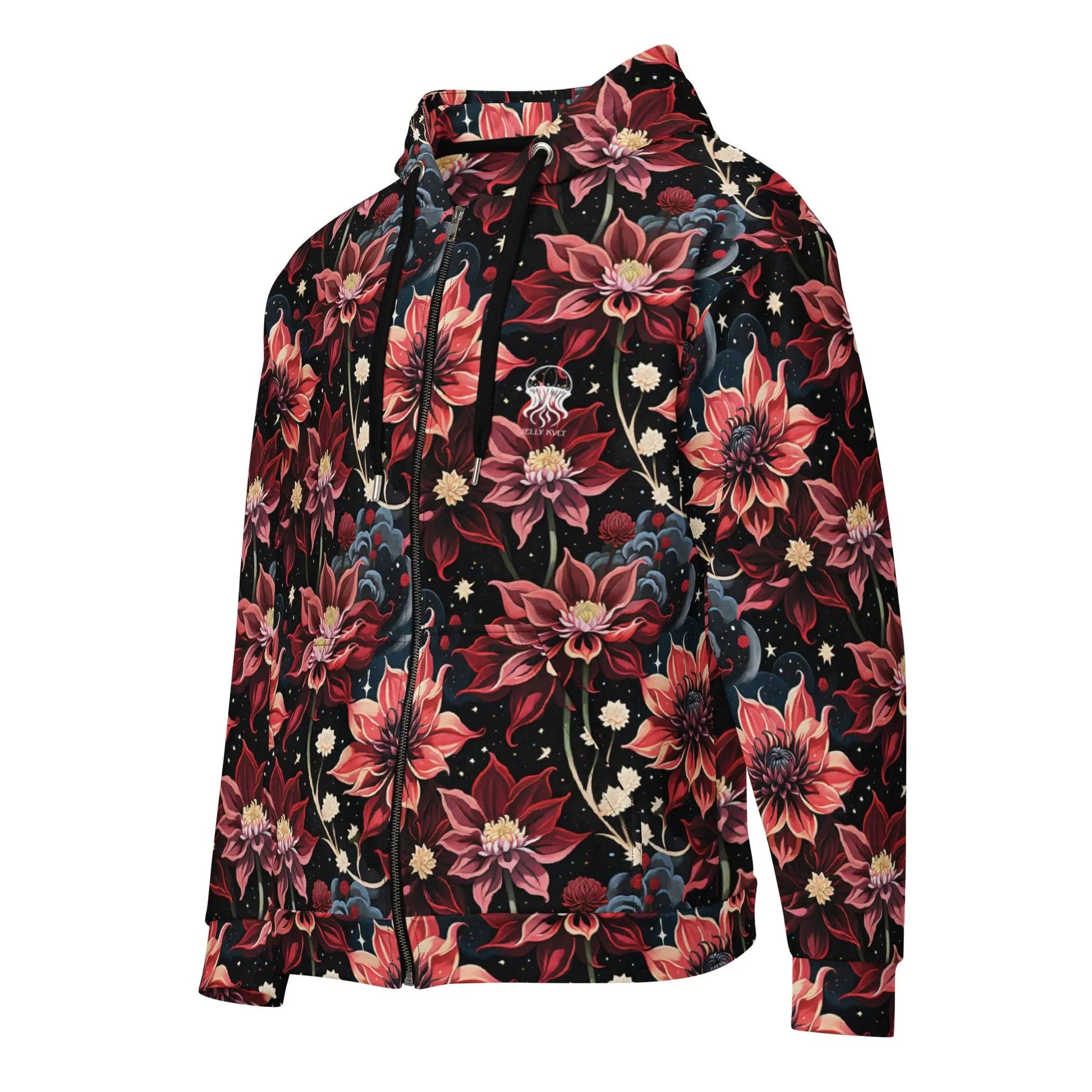 Twilight Dahlia Comfort Zip Hoodie | Soft & Stylish