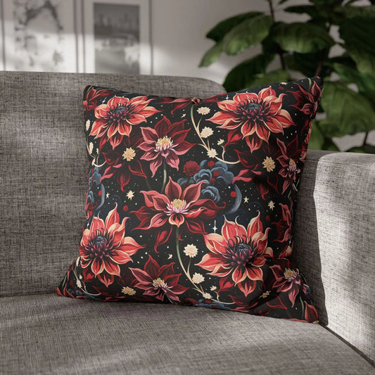 Twilight Dahlia square pillow case - by Jelly Kvlt
