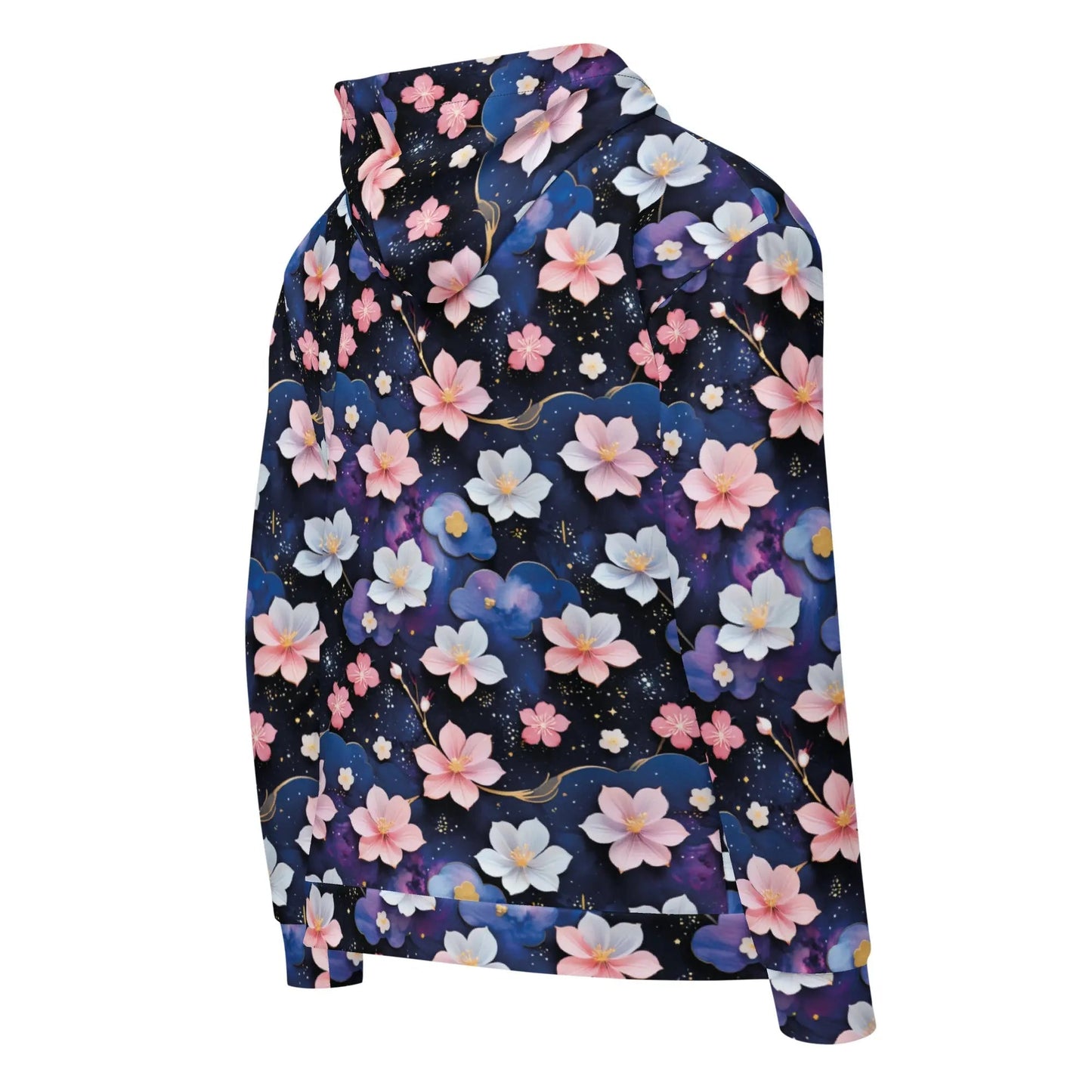 Unisex Comfort Zip Hoodie - Midnight Sakura | Sustainable & Cozy
