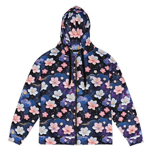 Unisex Comfort Zip Hoodie - Midnight Sakura | Sustainable & Cozy