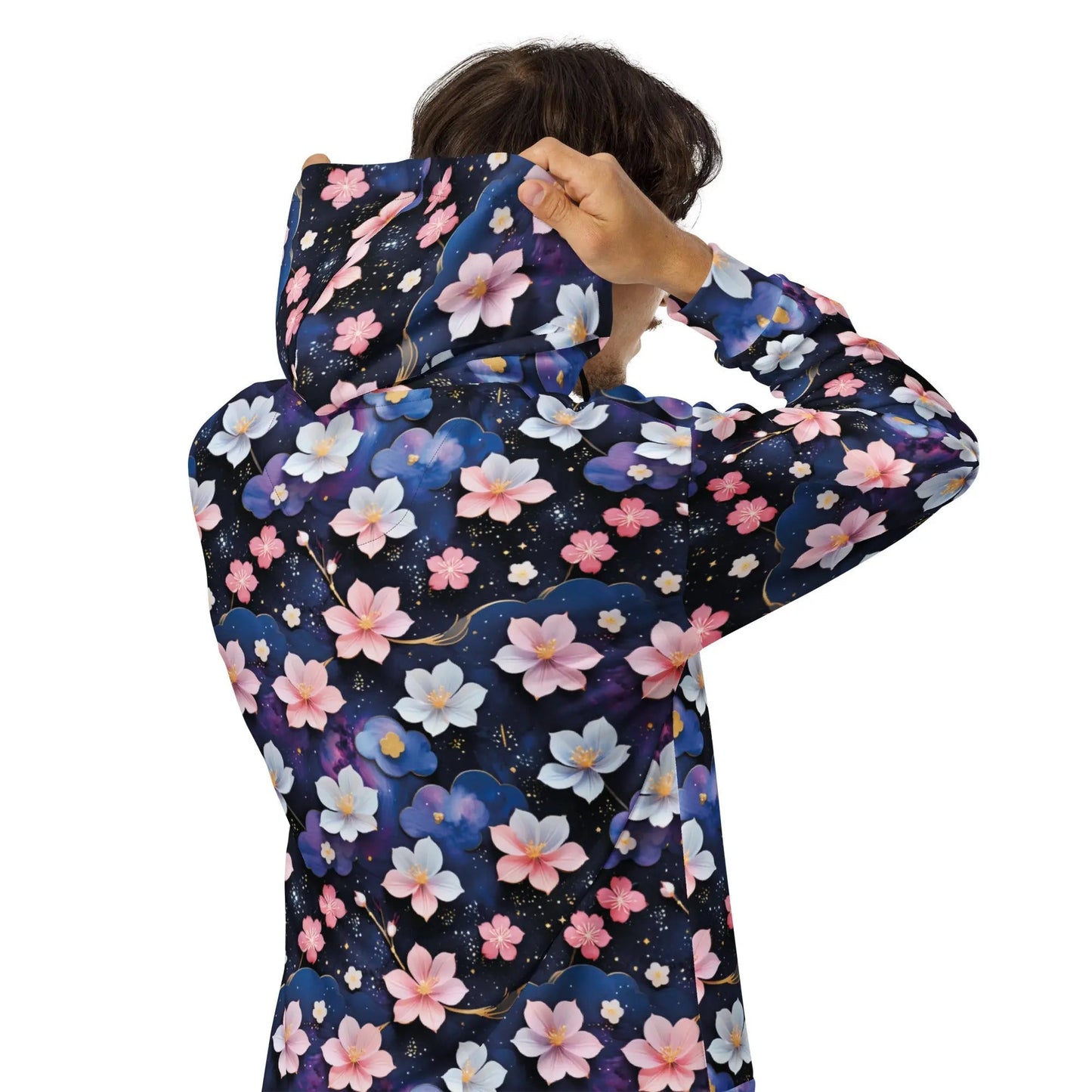 Unisex Comfort Zip Hoodie - Midnight Sakura | Sustainable & Cozy