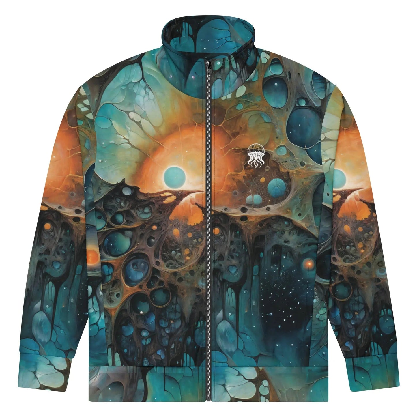 Unisex Track Jacket - Chthonic Echoes | Primordial Cosmic Style by Jelly Kvlt