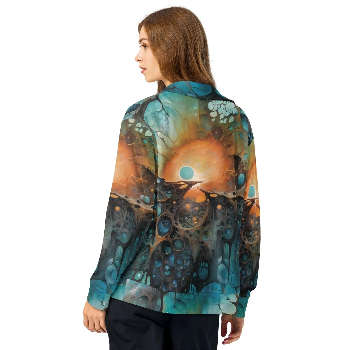 Unisex Track Jacket - Chthonic Echoes | Primordial Cosmic Style by Jelly Kvlt