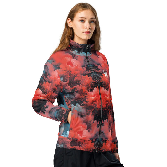 Unisex Track Jacket - Ethereal Crimson Flow (Dark)