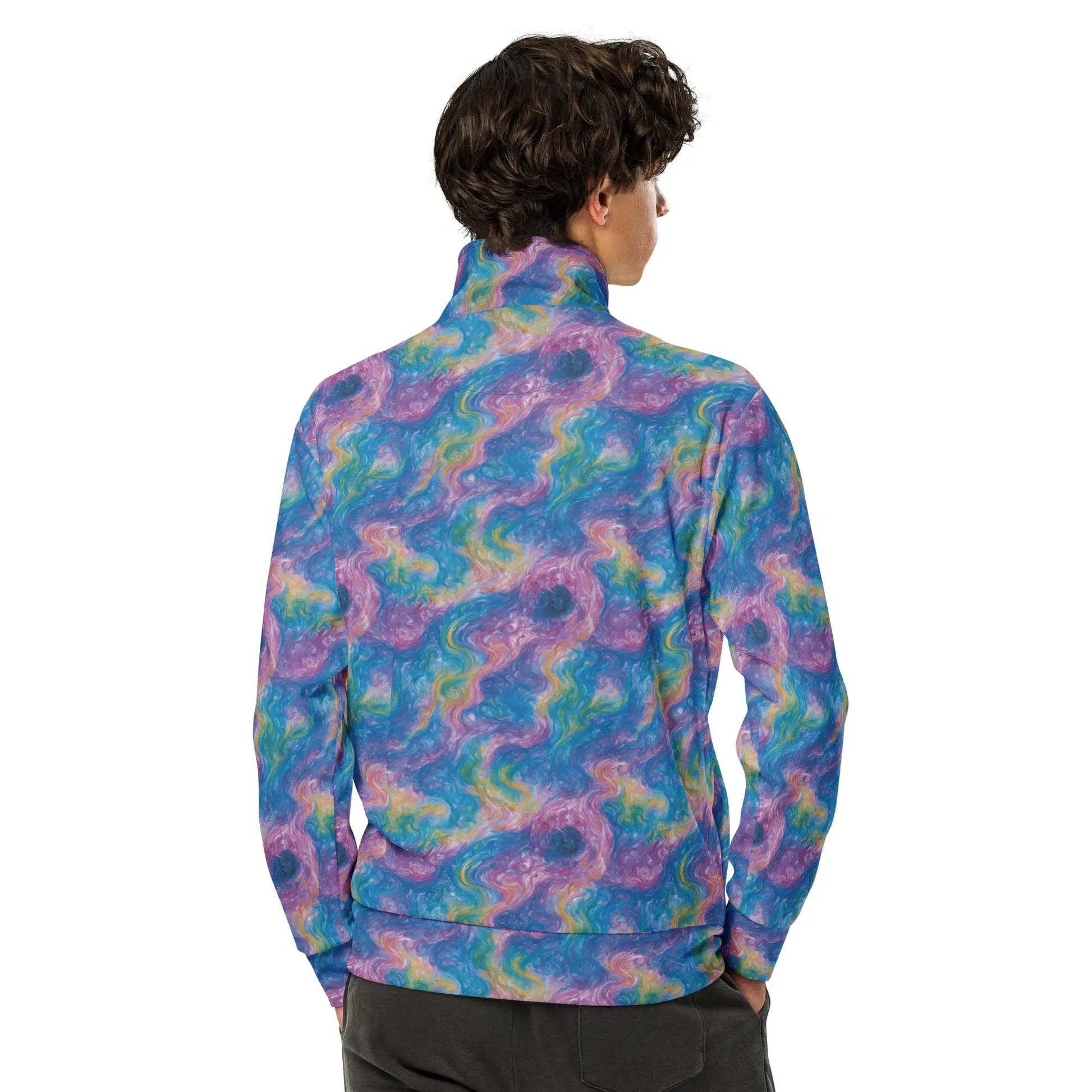 Unisex Track Jacket - Quantum Drift | Abstract Cosmic Style by Jelly Kvlt