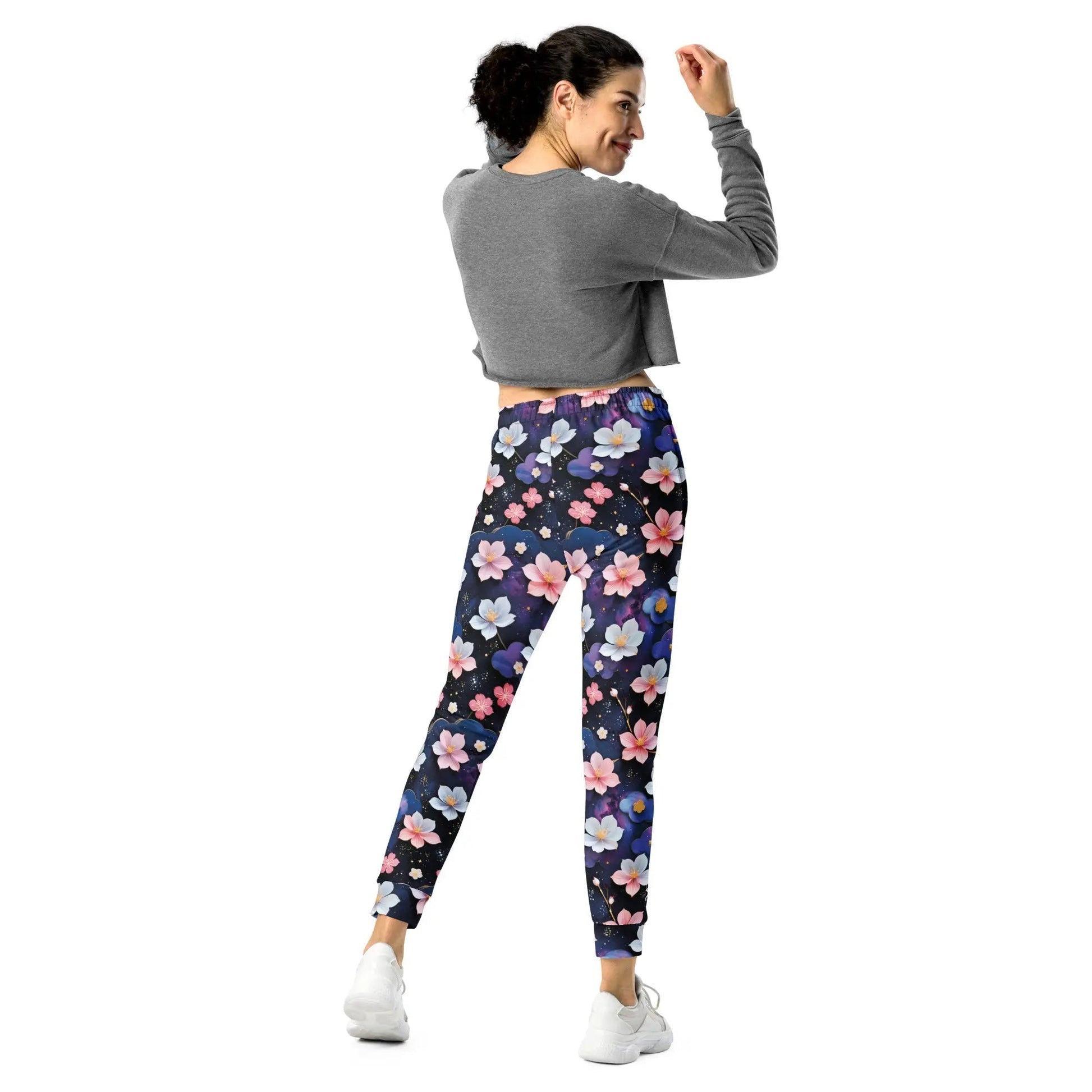 Women’s Comfortable Joggers - Midnight Sakura | Sustainable & Cozy
