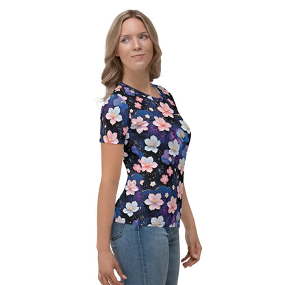 Women’s Crewneck T-shirt - Midnight Sakura | Comfortable & Stylish