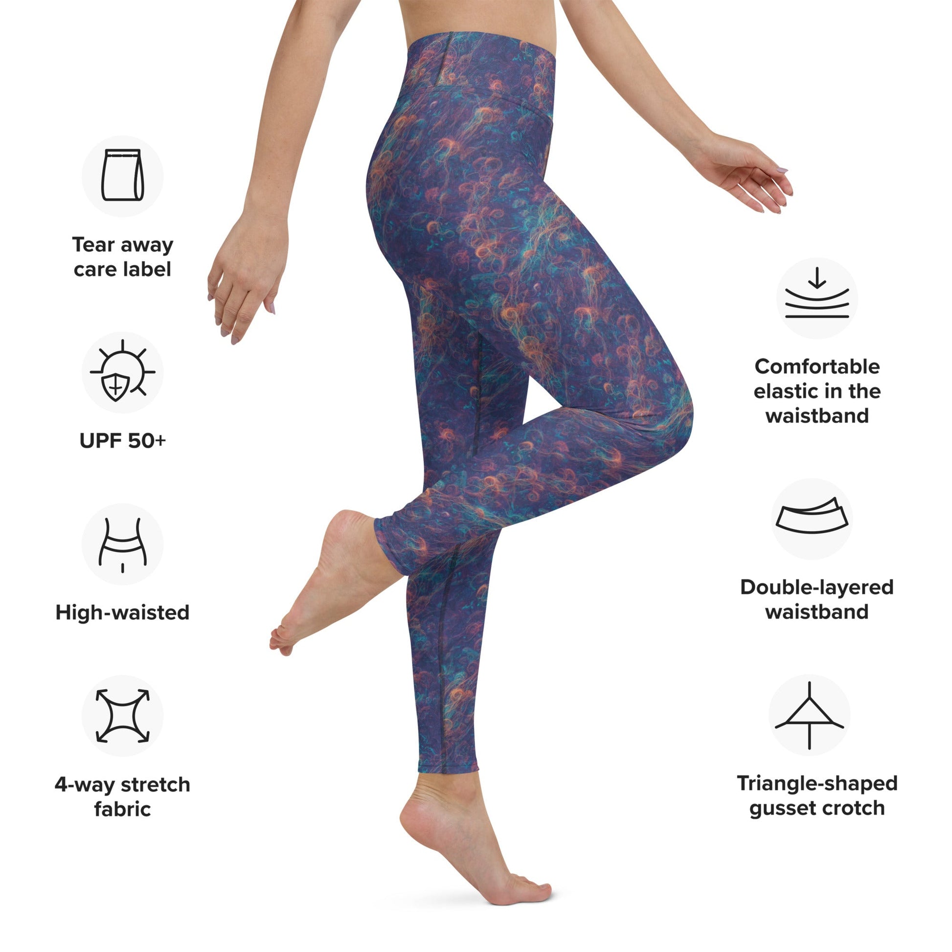 Stylish Yoga Leggings - Galactic Tangle for Ultimate Comfort & Flexibility