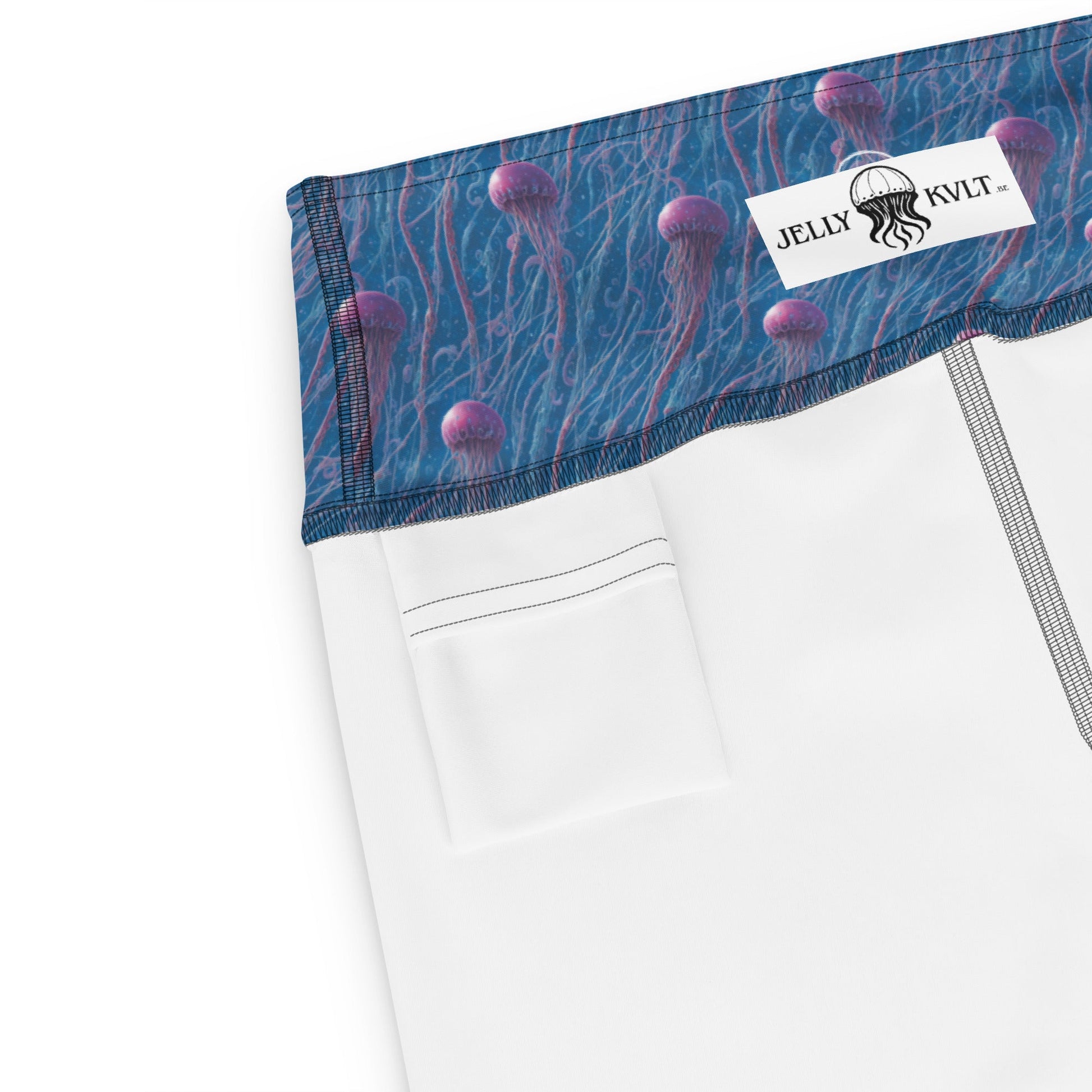 Yoga Shorts - Blue And Violet Jellyfishes | Jelly Kvlt