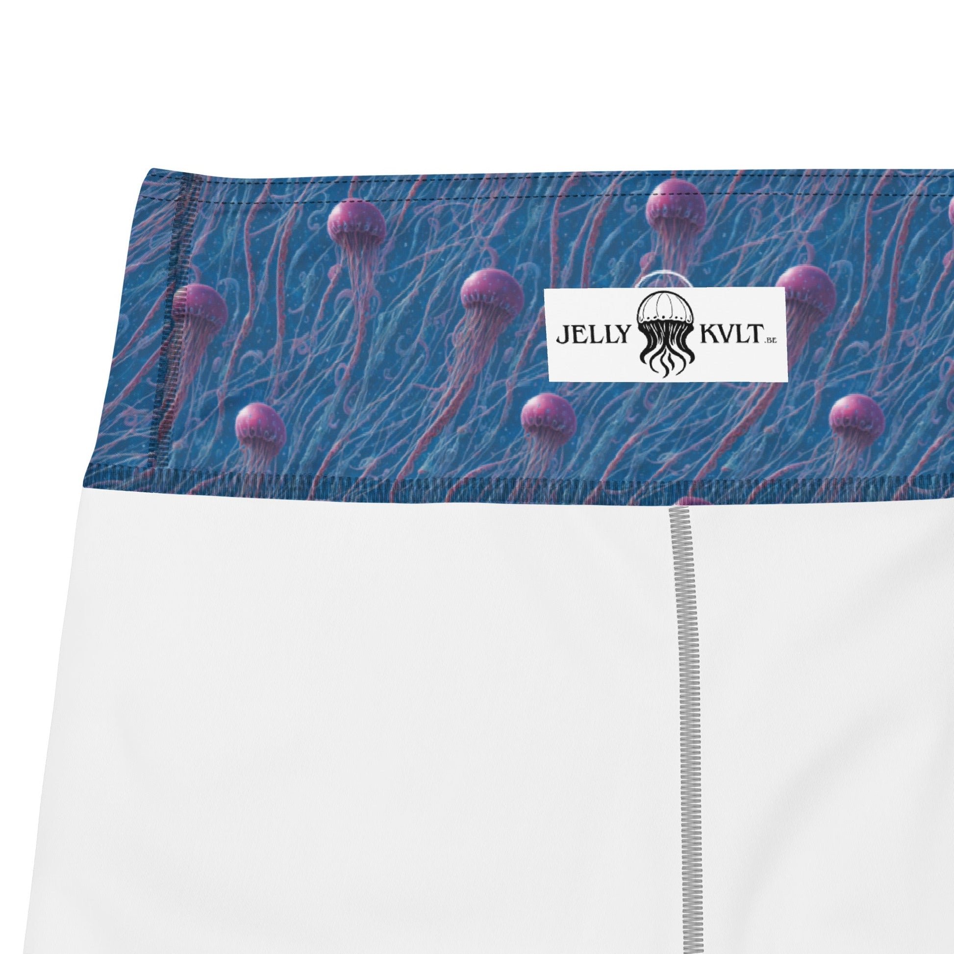 Yoga Shorts - Blue And Violet Jellyfishes | Jelly Kvlt