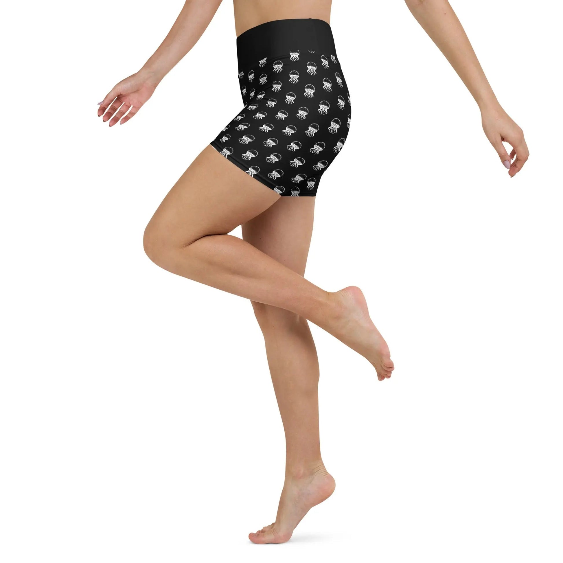 Yoga Shorts - Jellyfish Invaders | Eco-Friendly by Jelly Kvlt