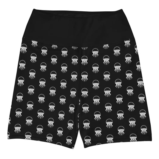 Yoga Shorts - Jellyfish Invaders | Eco-Friendly by Jelly Kvlt